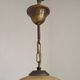 Mid Century Amber Mottled Glass Ceiling Light with Beaded Glass Fringe