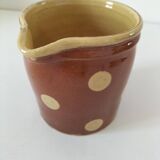 Petit pot à lait caramel à pois – Poterie savoyarde vintage