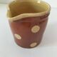 Small caramel milk jug with polka dots – Vintage Savoyard pottery