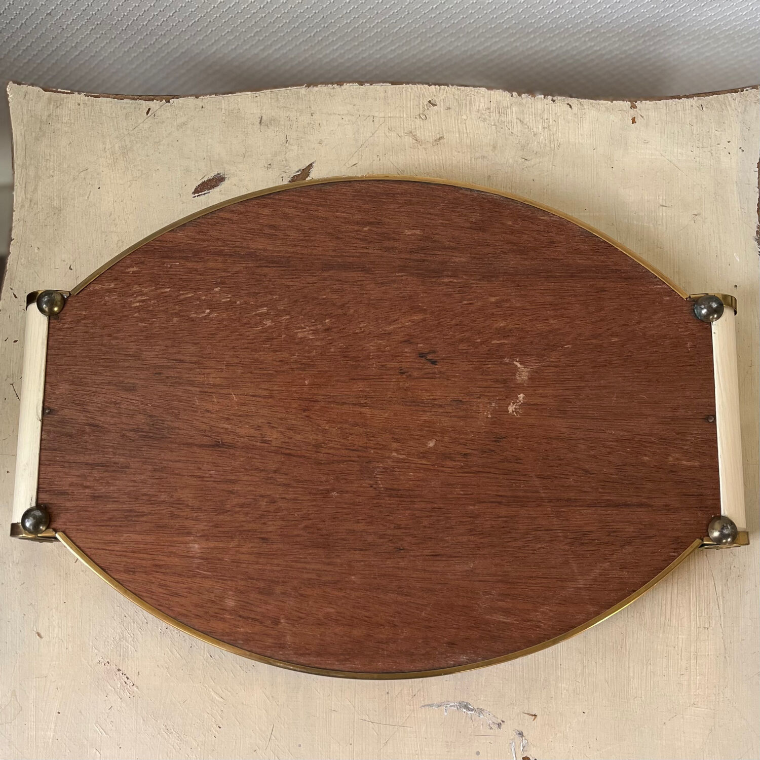 Plateau miroir doré Art Deco