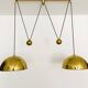 Large Adjustable Double Posa44 Brass Pendant Lamp by Florian Schulz