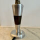 Vintage art deco lamp base, chromed metal and brass, France 1930