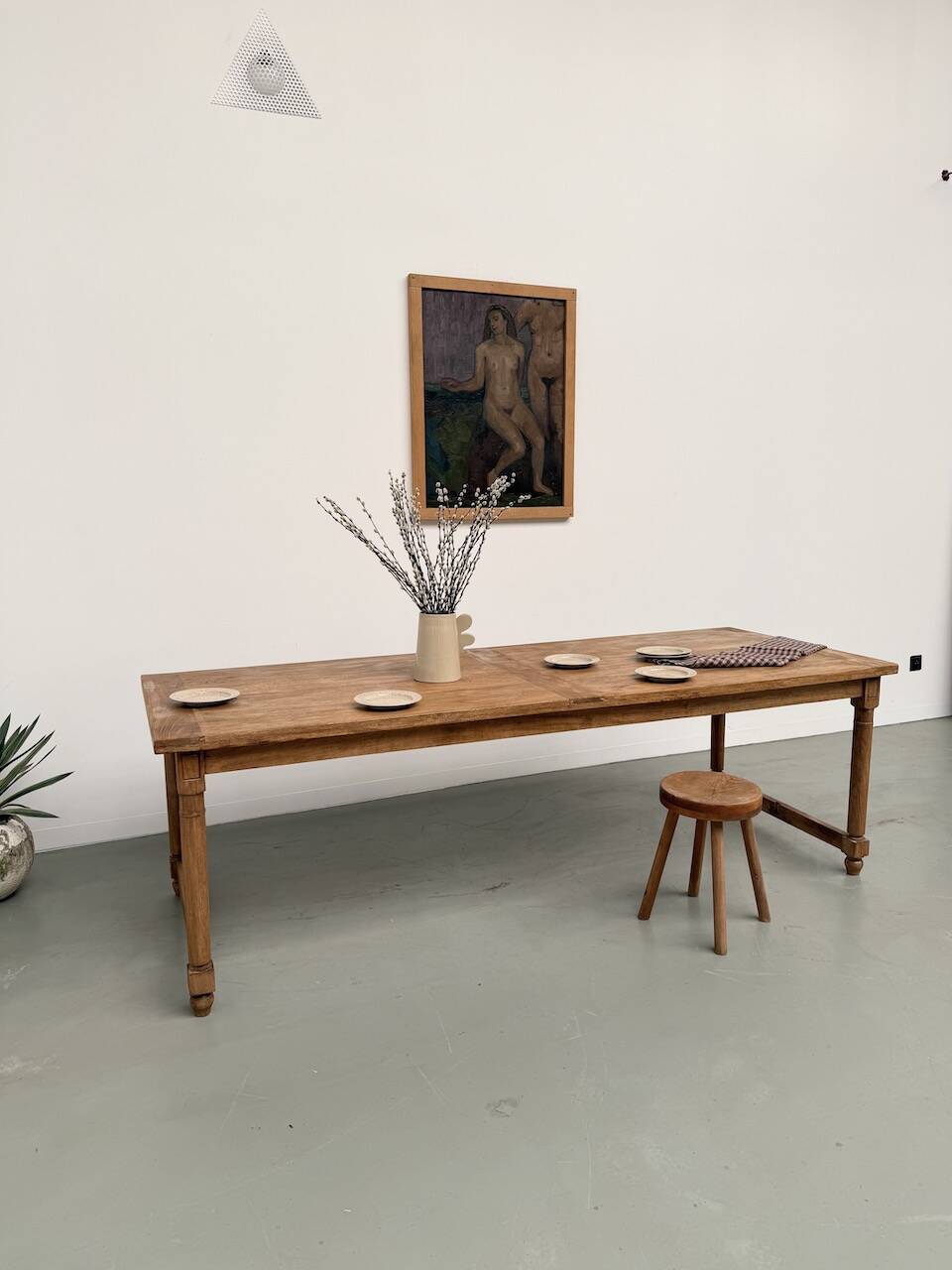 XL beech farmhouse table