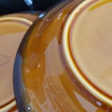 6 vintage hollow plates Longchamp slurry brown caramel