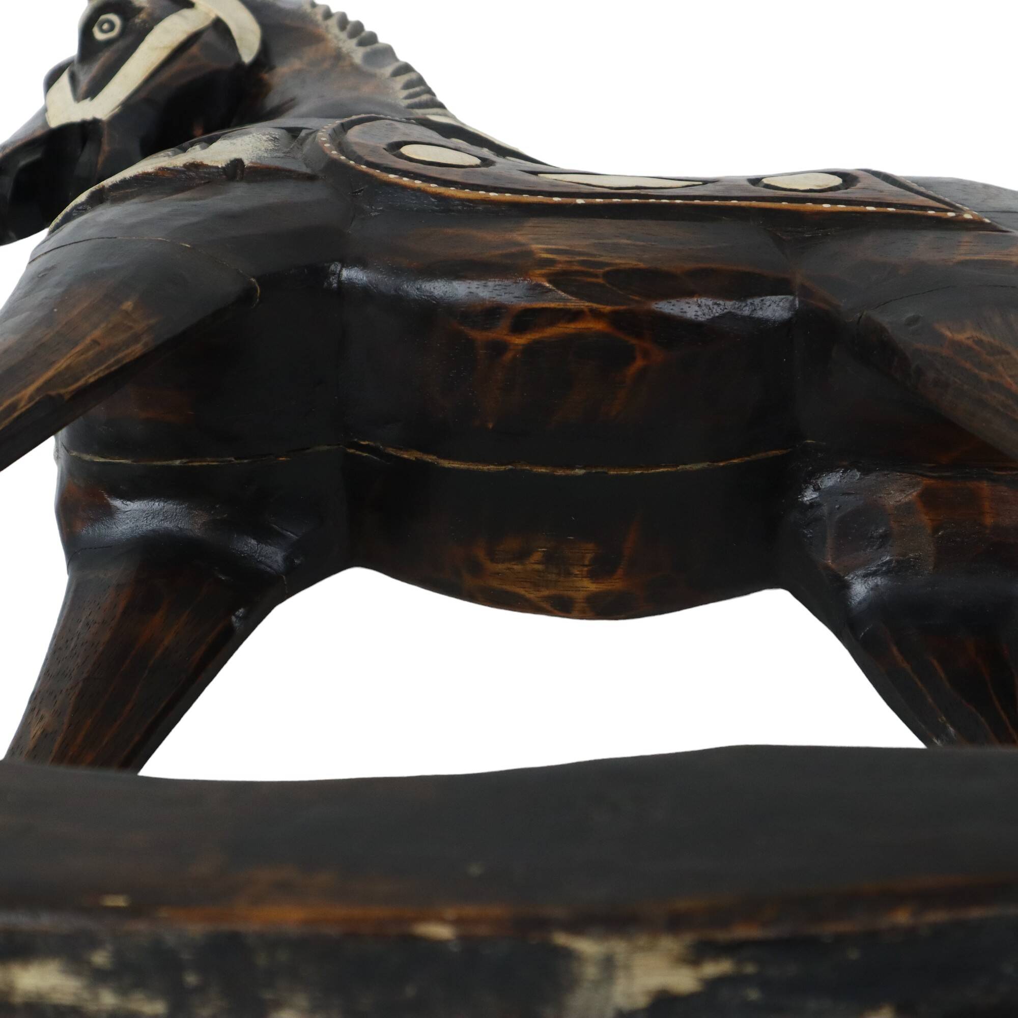 Vintage French Rocking Horse Seesaw Rocking Horse Wood 1970s