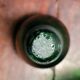 Murano glass alcohol bottle green & silver 1930s - 1940s.