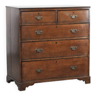 Commode anglaise ancienne en chêne datant de la fin du XVIIIe siècle