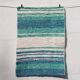 Handwoven recycled cotton rug - Turquoise and white