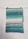 Handwoven recycled cotton rug - Turquoise and white