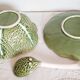 Barbotine dishes, cabbage shape, bowl, vintage