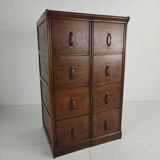 Armoire à archives double en chêne massif – Pays-Bas, 1920–1940