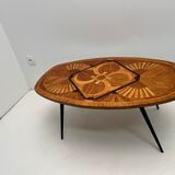 Oval coffee table imitation Galé 70s