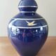 Midnight blue ceramic art deco vase