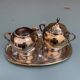 Silver sugar bowl and milk jug set