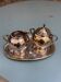 Silver sugar bowl and milk jug set
