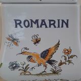 Apothecary pot "Rosemary" in faience of Moustiers