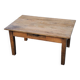 Oak farmhouse coffee table with spindle legs and one drawer, late 19th century
