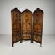 Gilt Leather Room Divider with Rich Carving, Circa 1860