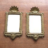 Pair of beveled bronze mirrors louis XIV
