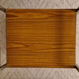 Formica, wood and chrome rolling trolley, 1970s