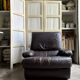 Fauteuil en cuir marron