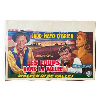 Affiche cinéma originale "Les Loups dans la vallée" Western 36x54cm 1957