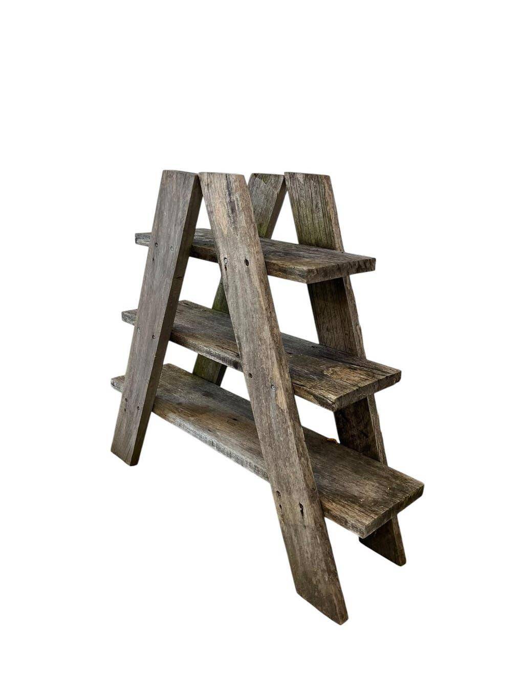 Multi-level vintage wooden support / freestanding shelf / plant table