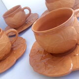 Lot of 4 cups terracotta earth foliage