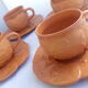Lot of 4 cups terracotta earth foliage