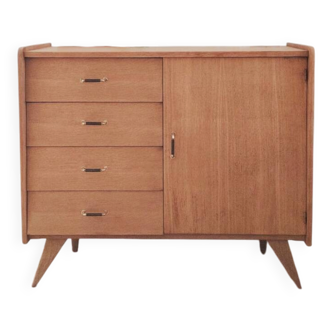 Small renovated vintage sideboard, Scandinavian style, 1950s-60s.