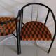 Duo de fauteuils vintage métal et velours