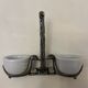 Faience and pewter salt shaker