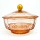 Art Deco bonbonniere, rosalin crystal, Moser, Czechoslovakia, 1930s