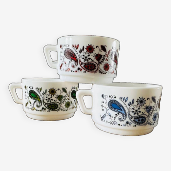 Lot de 3 tasses Arcopal collection cachemire