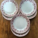 6 assiettes creuses terre de fer St Amand "Mûrier"