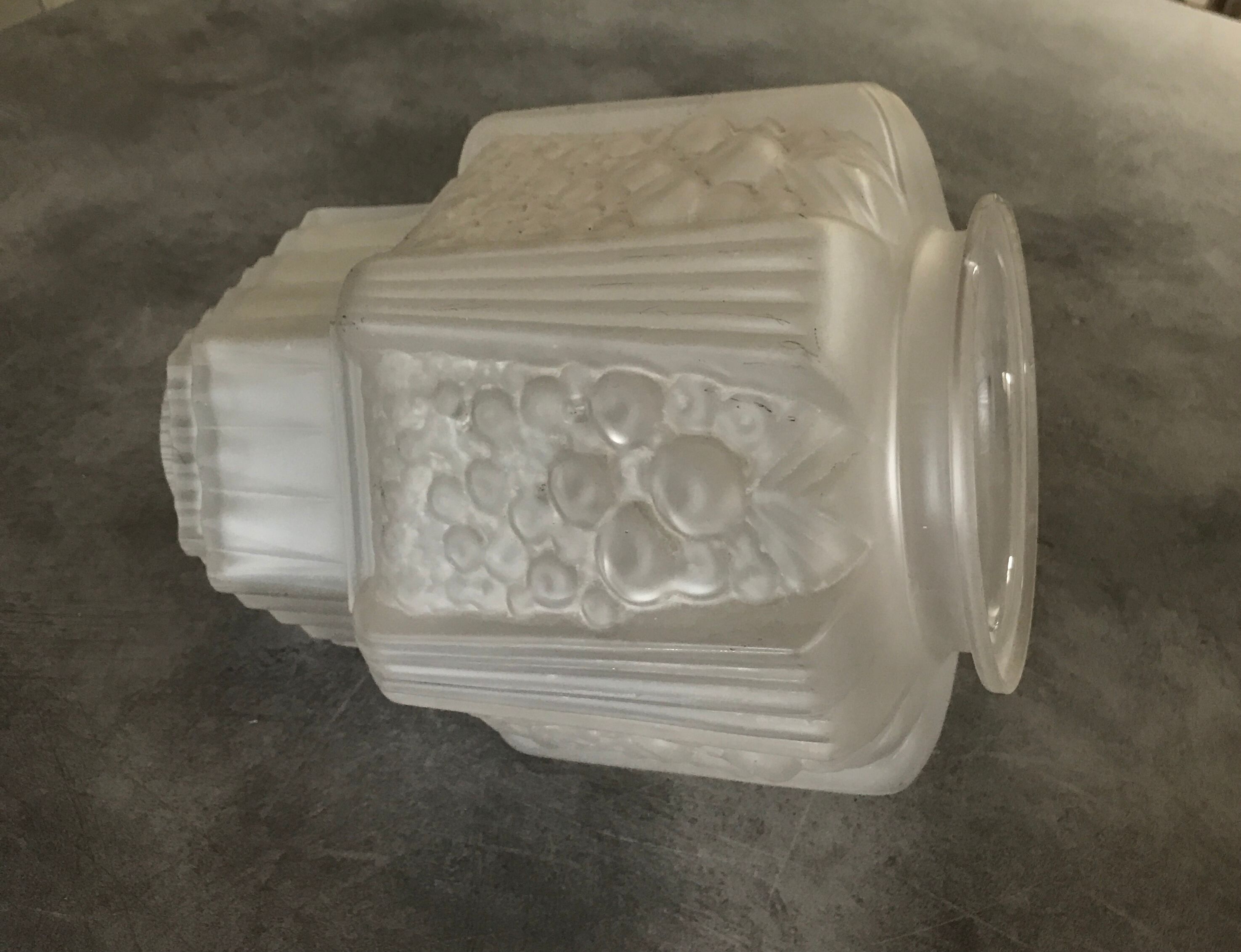 Old frosted glass lampshade suspension ceiling lamp art deco 30 cm