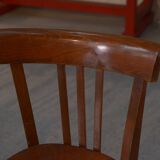 Set of 5 beech bistro chairs from the 1950s