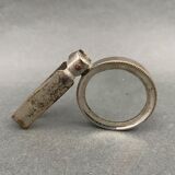 Foldable magnifying glass in silver metal 1900