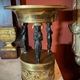 Italian Empire Bronze and Brass Tazzas with Sphinxes, 1800s, Set of 2