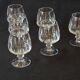 6 cognac glasses in flat cut crystal