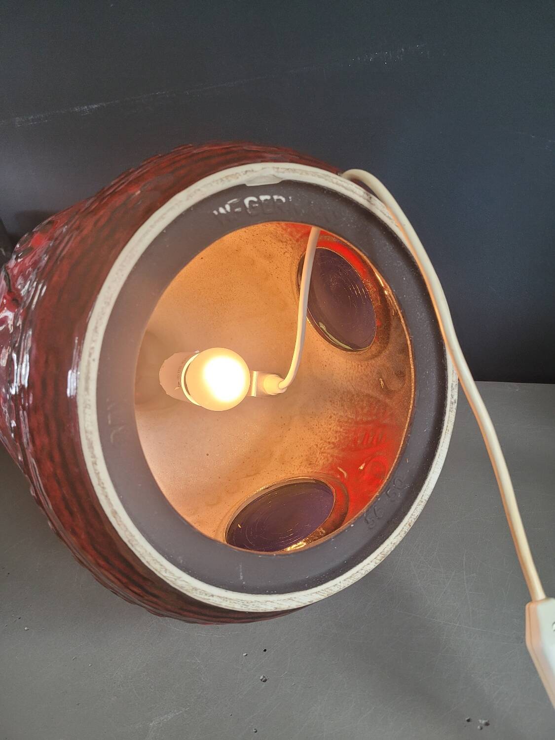 Large lamp base West Germany double lighting