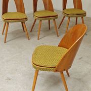 Set of 4 yellow Antonin Suman chairs for Tatra Nabytok 1960