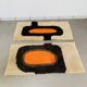 Pair of 70's wool rugs/bedside mats, Scandinavian style.