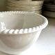 White earthenware salad bowl