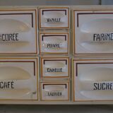 Spice cabinet with earthenware drawers