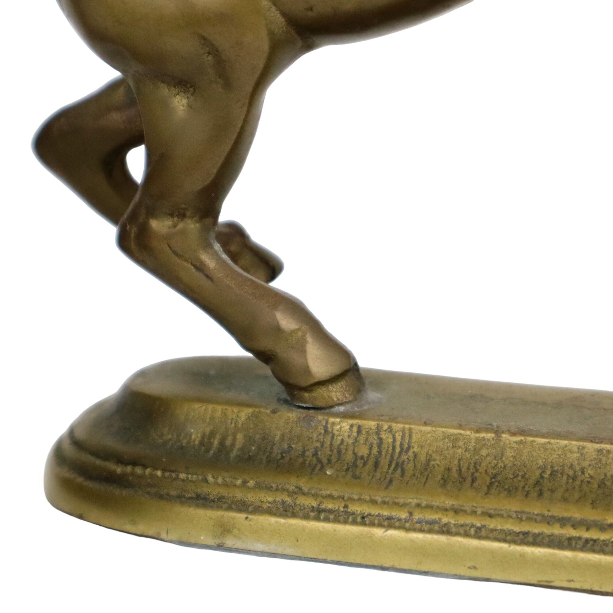 Brass prancing horses bookends figurines vintage copper 1970s