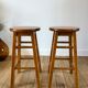 Pair of high stools / bar varnished wood 60-70s