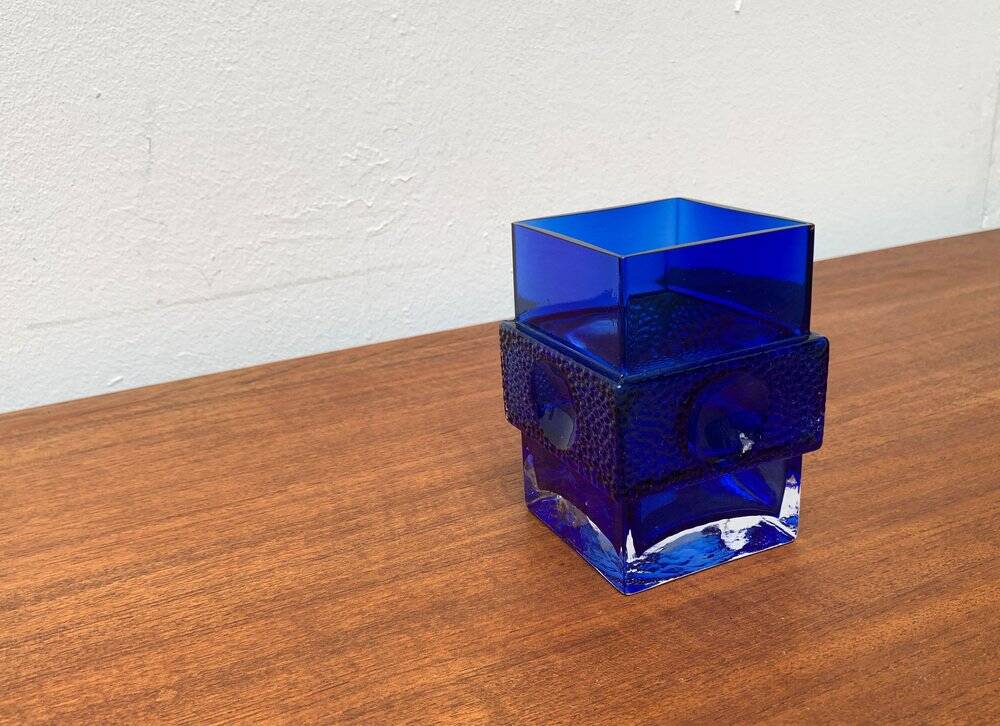 Space Age Glass Block Vase, 1960s