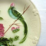 Salins art deco white dabbling plate pink parakeet and lavaters
