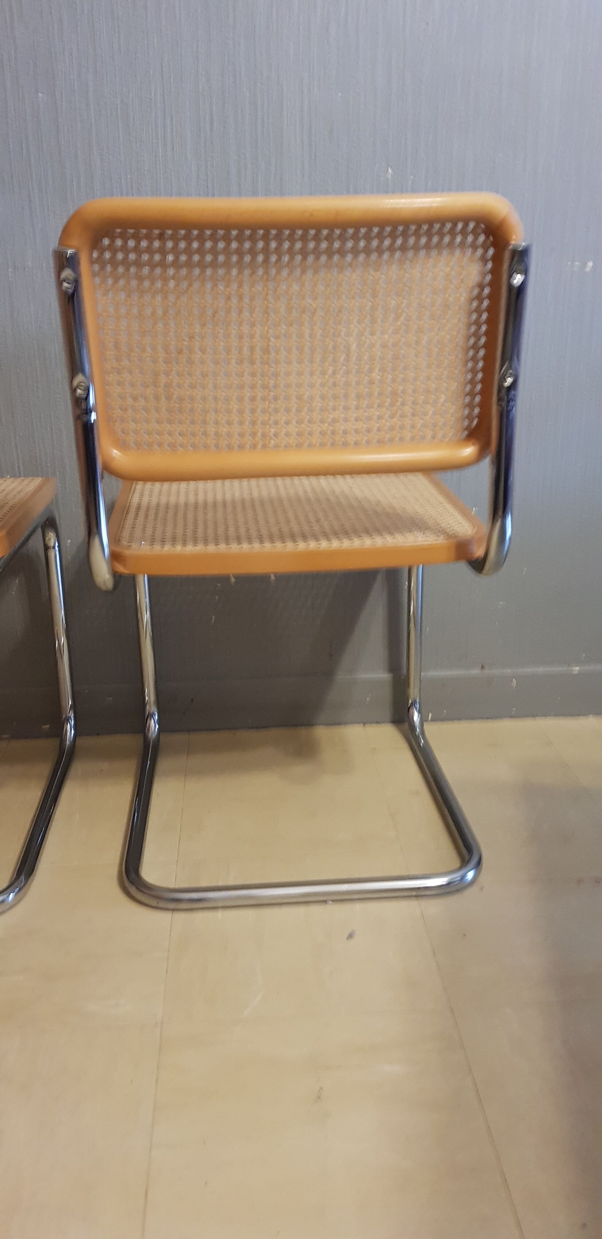 Pair of chairs Marcel Breuer B32 model cesca